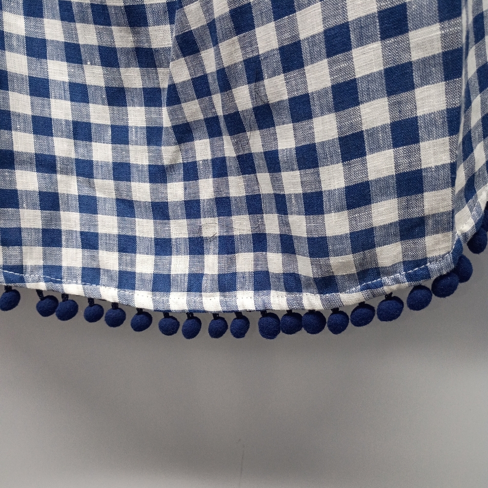 Sara Campbell Blue and White Gingham Blouse - Picture 3 of 6